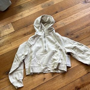Lululemon scuba oversized half zip hoodie in bone m/l nwt